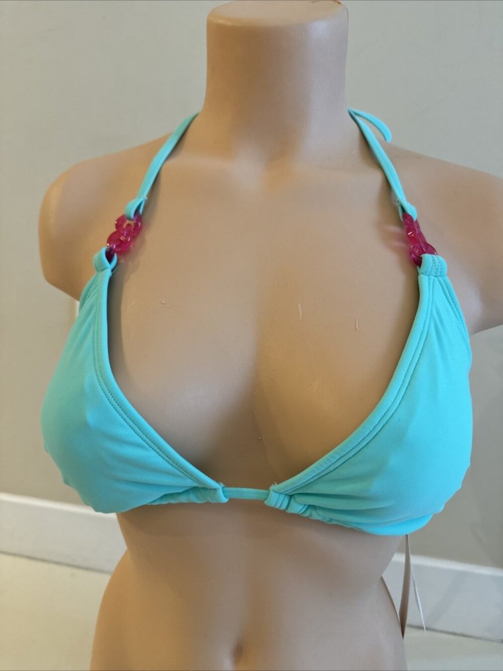 Salt + Cove Juniors' String Triangle Bikini Top, Aqua, XL